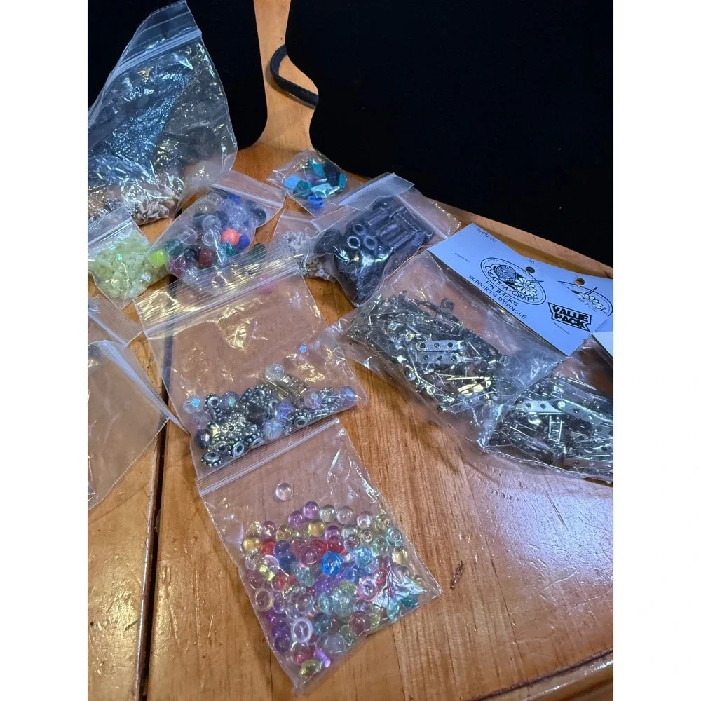 Mixed Jewelry‎ Making Craft Supply Lot Beads Shells Create-A-Craft Pin Backs